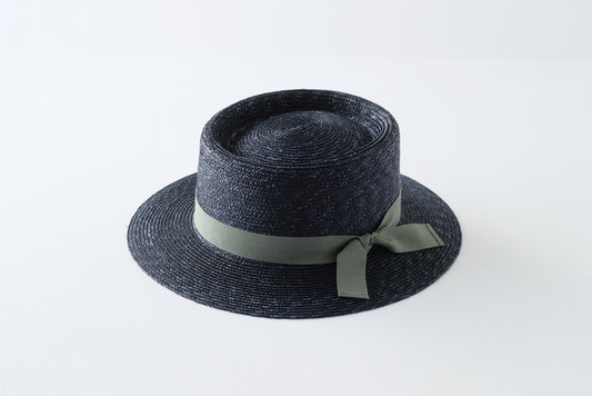 プチカスマイズ:麦ブレードポークパイ 紺xリボンカラーライトグレー