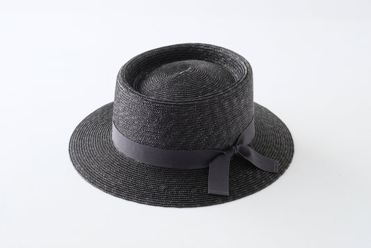 プチカスマイズ:麦ブレードポークパイ 黒xリボンカラーチャコールグレー