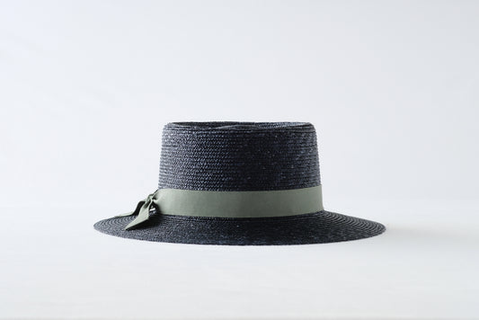 プチカスマイズ:麦ブレードポークパイ 紺xリボンカラーライトグレー