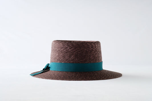 プチカスマイズ:麦ブレードポークパイ 焦茶xリボンカラーターコイズ