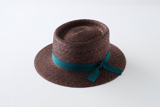 プチカスマイズ:麦ブレードポークパイ 焦茶xリボンカラーターコイズ