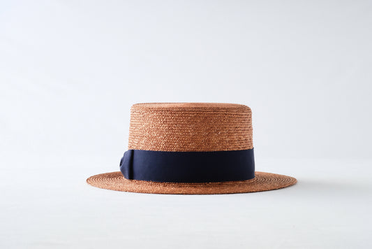 プチカスマイズ:麦ブレード カンカン帽 キツネxリボンカラーネイビー